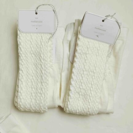 Cozy Cream Cable Knit Tights for Kids - Stylish Comfort