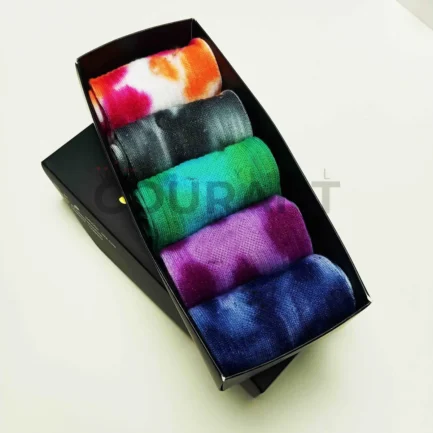 Unique Men Hand-Dyed Colorful Mid Crew Cotton Socks - Pack of 5