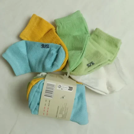 Little Baby Solid Color Short length Cotton Socks - Pack of 5