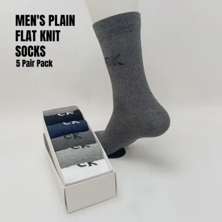 Flat Knit Logo 5-Pack Dress Socks soft cotton blend and lightweight