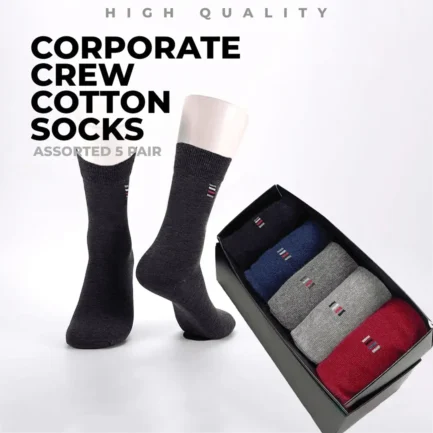 Luxury Men’s Formal Cotton Socks Crew Length - Pack of 5