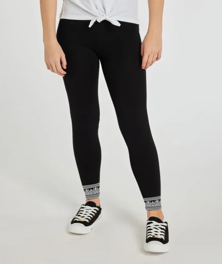 Women Cotton Leggings Tribal Floral Print