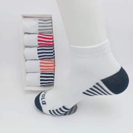 Stripe short length Premium quality cotton socks USPA- pack of 5
