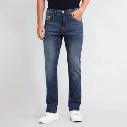 Mens Henry Cropped Blue Jeans