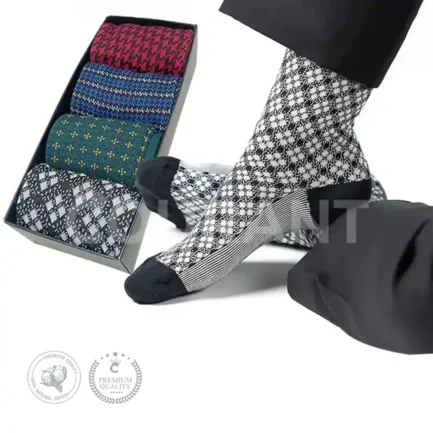 Luxury Dress Socks Eye-catching jacquard design pack of 4