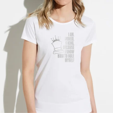 Women's Royal Chess Print Cotton T-shirts