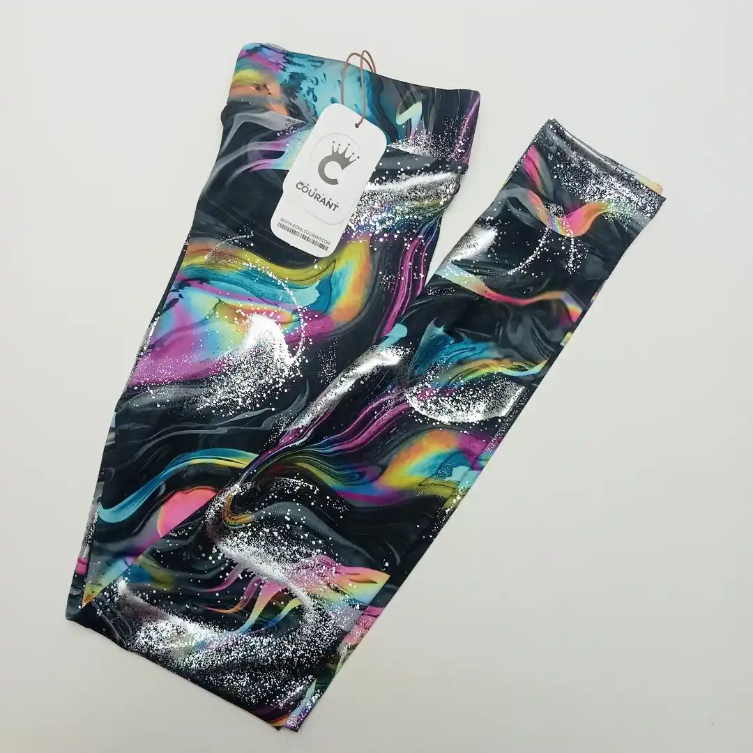 Women allover foil swirl print stretchy Leggings - Image 6