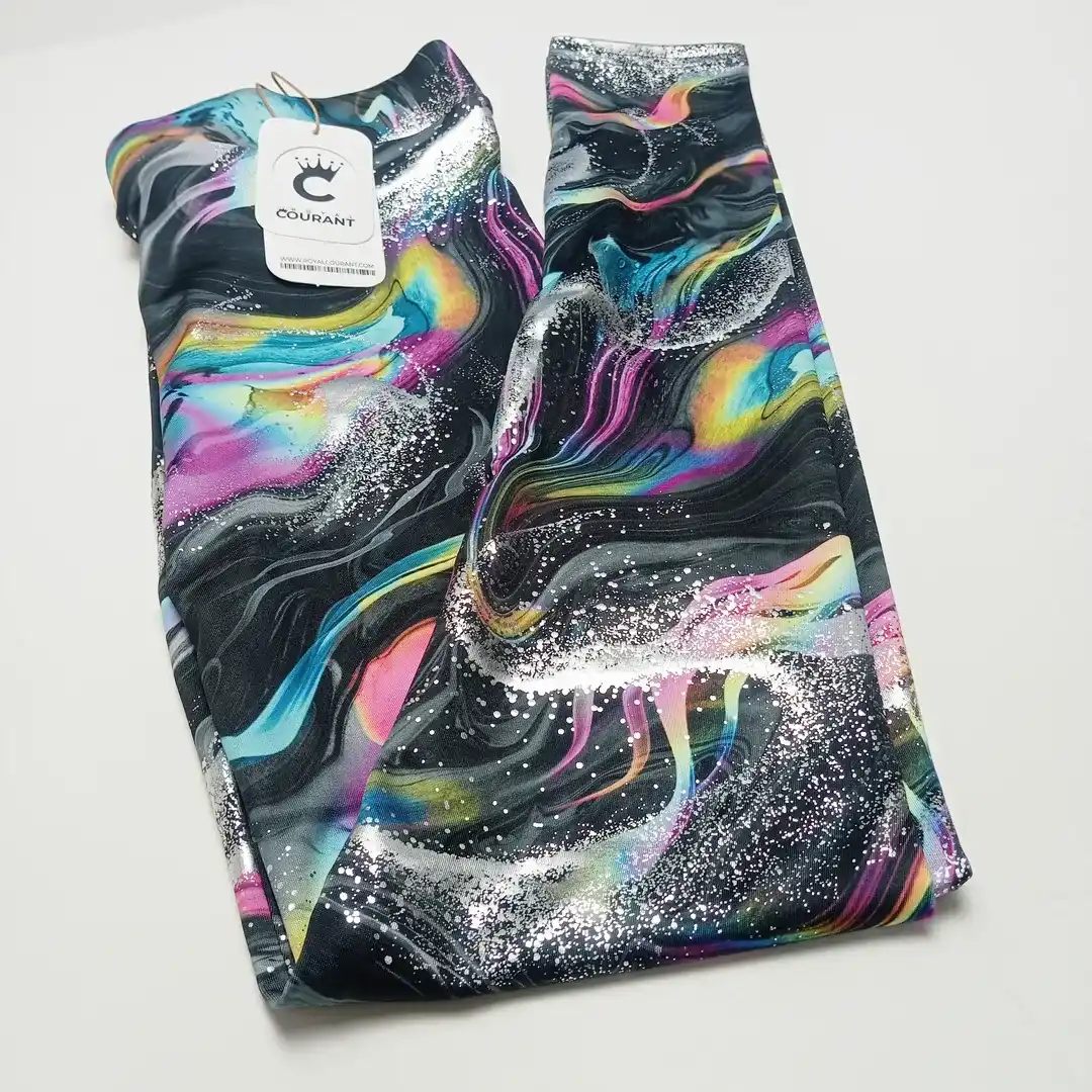 Women allover foil swirl print stretchy Leggings - Image 2