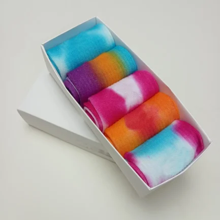 Unique Hand-Dyed Mid Crew Cotton Socks - 5 Pack