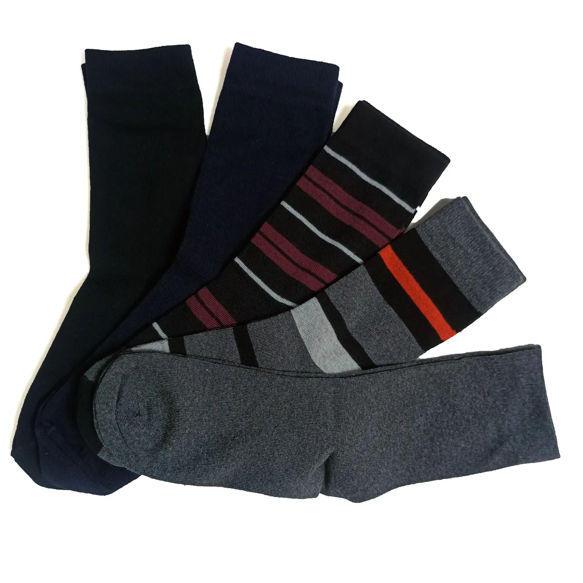 Men Multicolored Striped Cotton Socks - Pack of 5