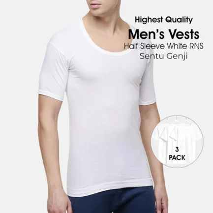 Classic Style: Men's White Vest 3-Pack for Everyday Use