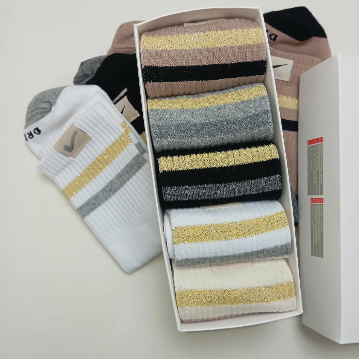 Special Edition Luxury Stripe Crew Socks - Pack of 5 - Image 3
