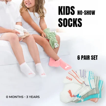 Cozy Cotton Kids No-Show Socks - 6 Pair Fun Set!