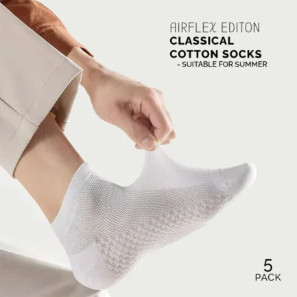 Airflex Summer Cotton Ankle Socks - 5 Pack