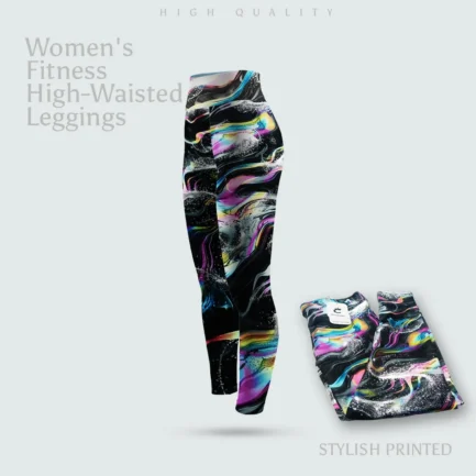 Women allover foil swirl print stretchy Leggings