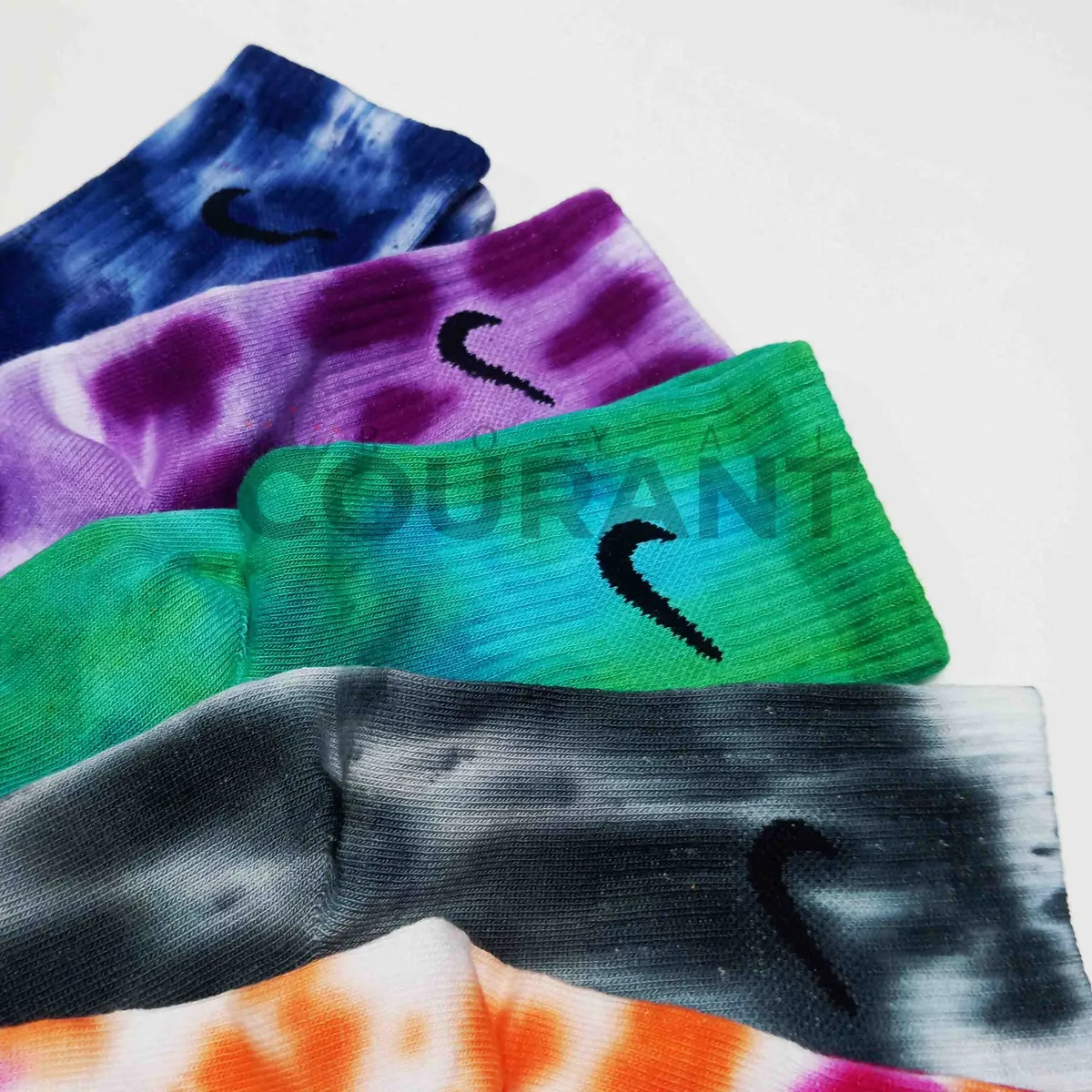 Unique Mid Crew Socks: Hand-Dyed Cotton, Pack of 5 - Image 4