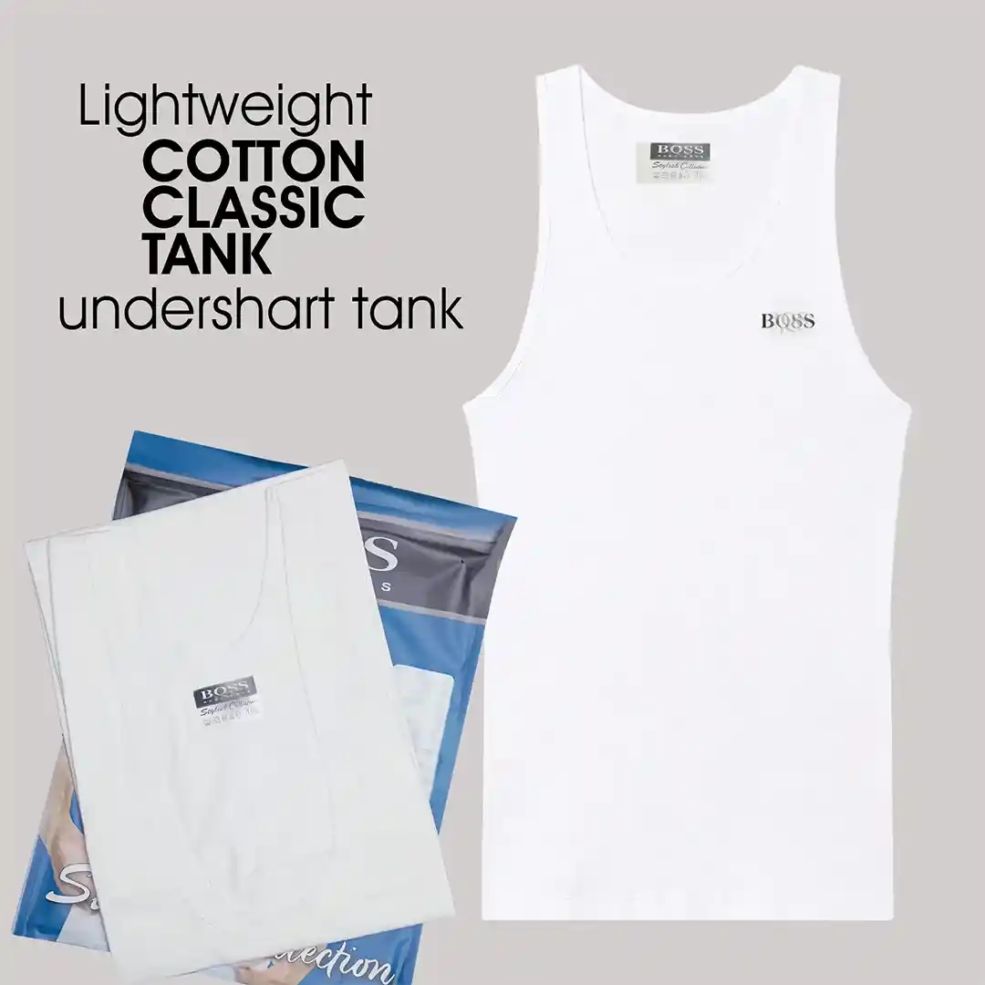 Essential Men's White Cotton Undershirt Tank - All Seasons