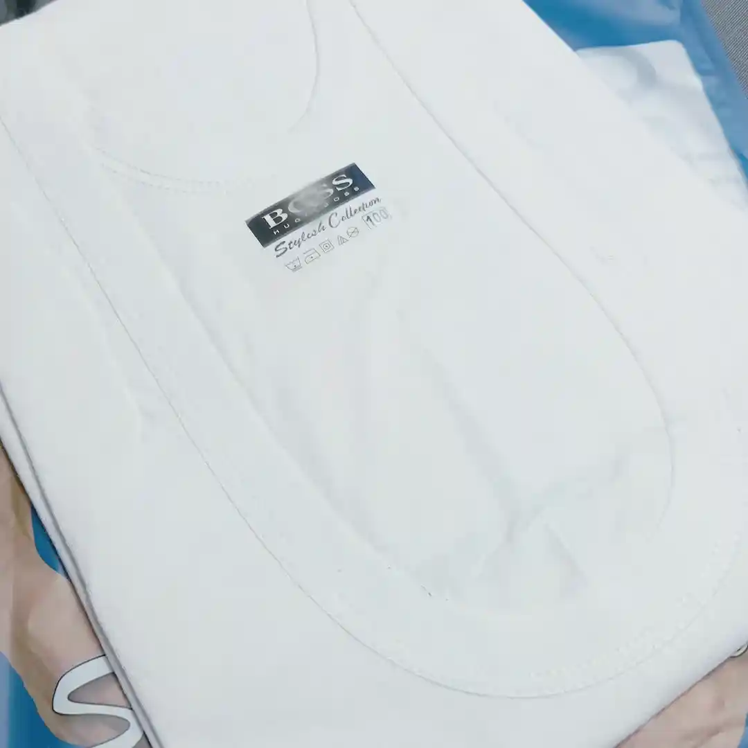 Essential Men's White Cotton Undershirt Tank - All Seasons - Image 2