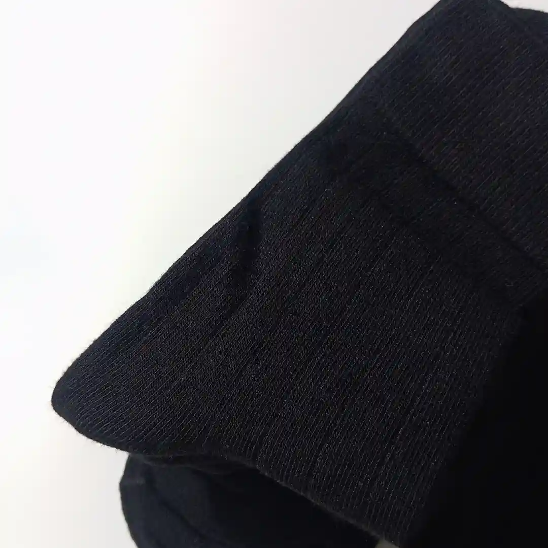 Retro Solid Black Crew Cuff Cotton Business Socks 5 Pairs - Image 5