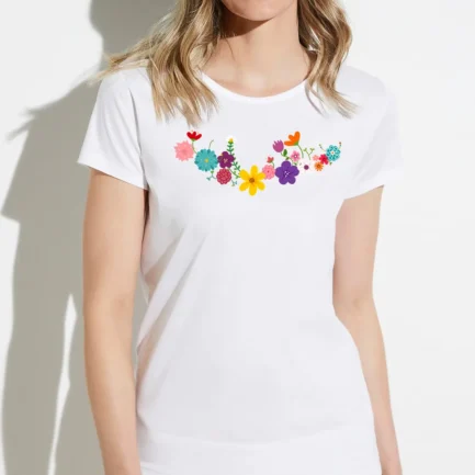 Women's Flower Vine Print Cotton T-shirts
