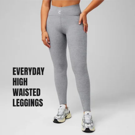 Women's High-Waisted Solid Grey Leggings - 1 pack