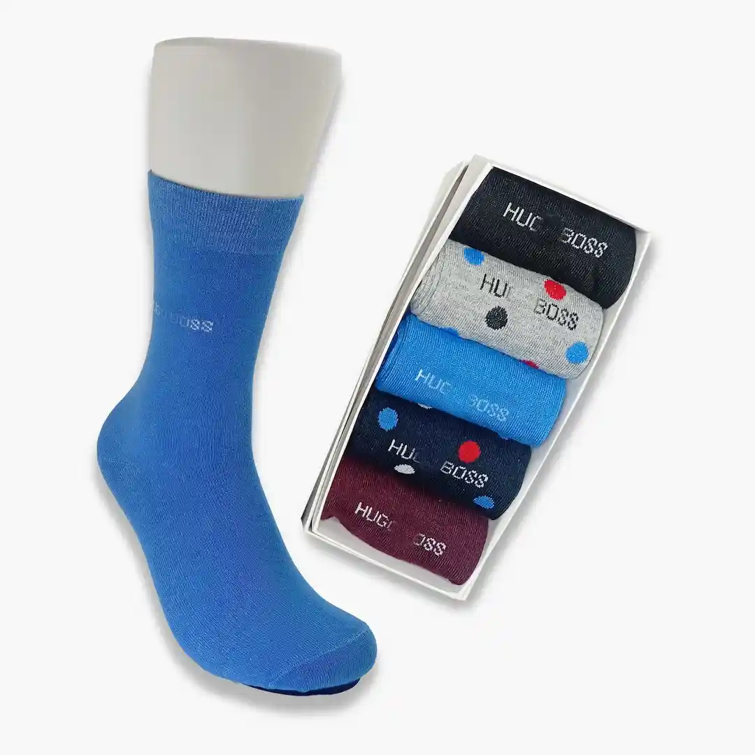 Lightweight Polka Dot Formal Socks for Men – 5-Pair Set