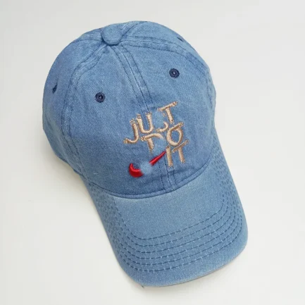 Adjustable Embroidery Denim cap for men
