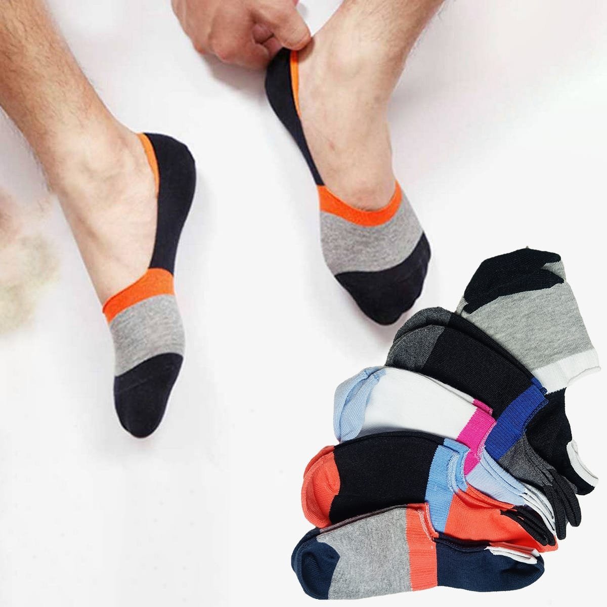 Men's Invisible Loafer Socks – 5 Pack of Vintage Style