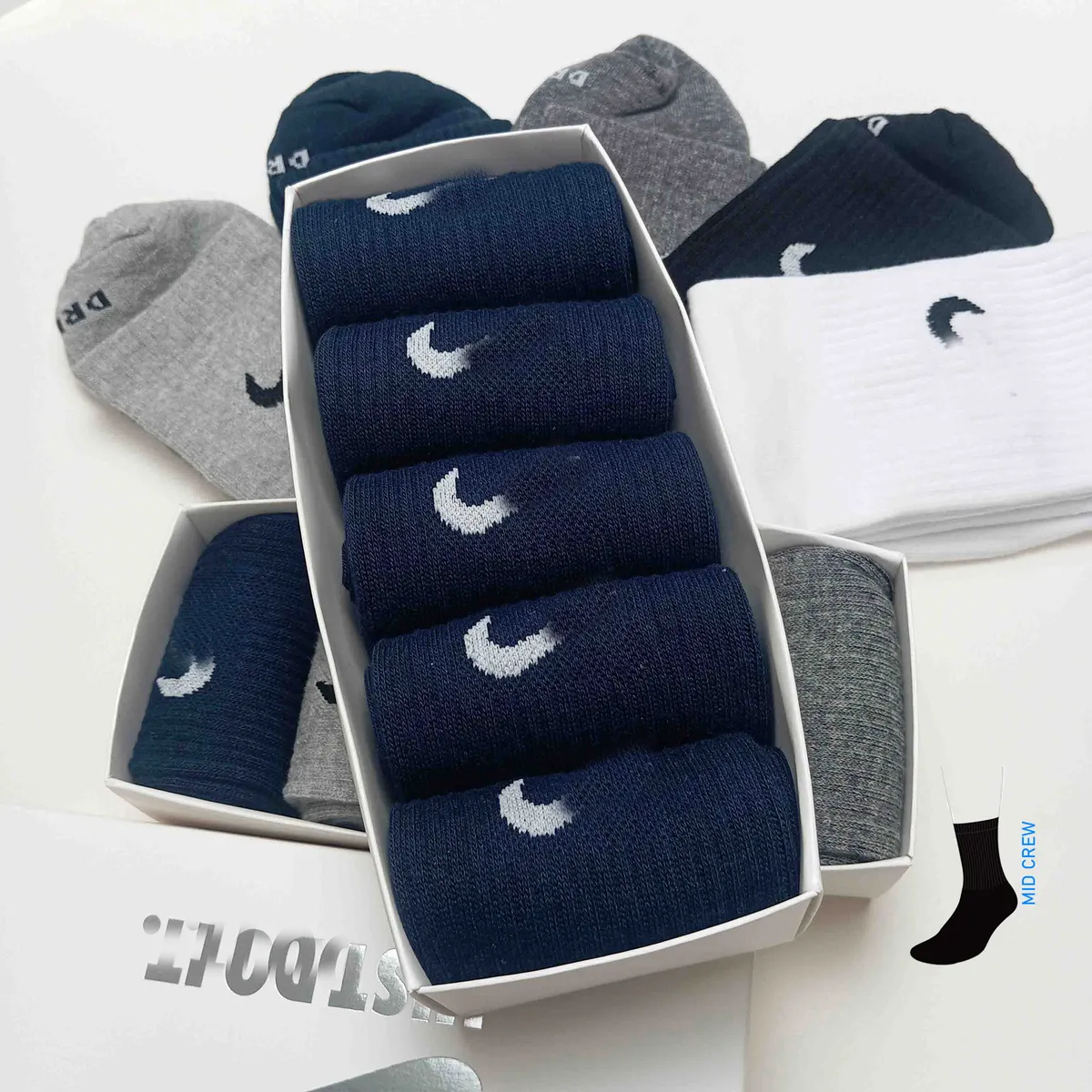 Performance Mid Crew Sports Socks - Versatile 5 Pack - Image 5