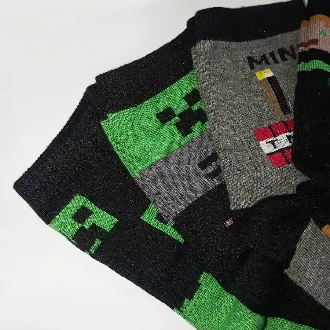 Minecraft Socks Jacquard Creeper Design 4 Pairs - Image 4