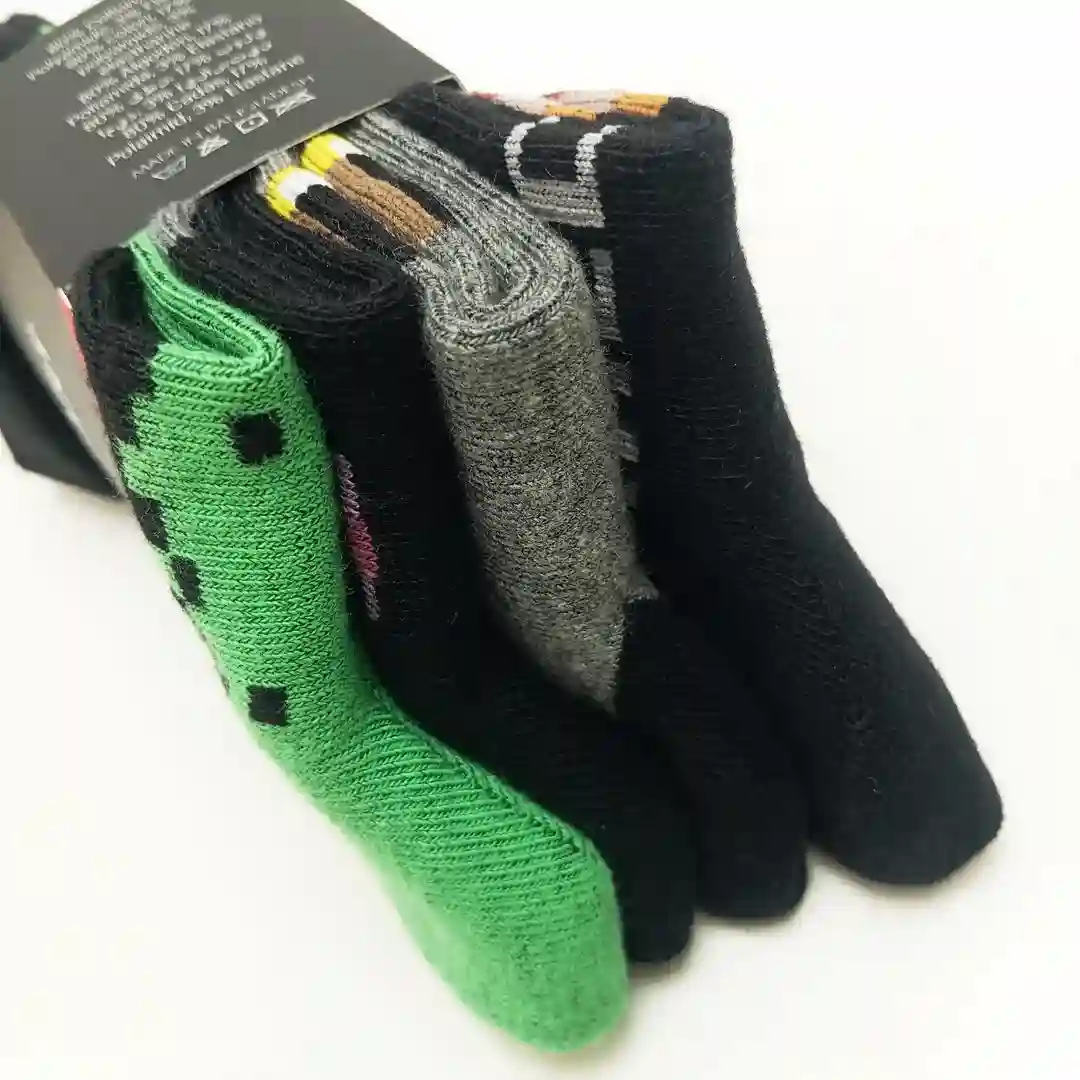 Minecraft Socks Jacquard Creeper Design 4 Pairs - Image 7