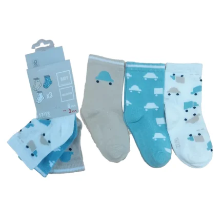 Premium Ultra-Soft Baby Ankle Socks - 3 Pair Set