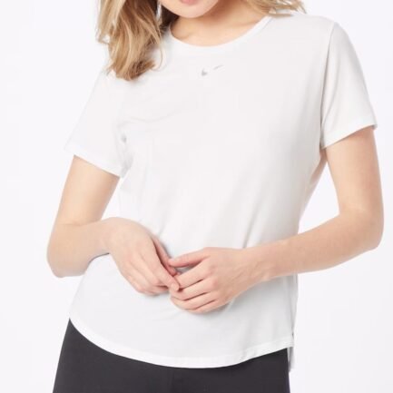Women's White Slim Fit Tee: Perfect Curved Hem Design