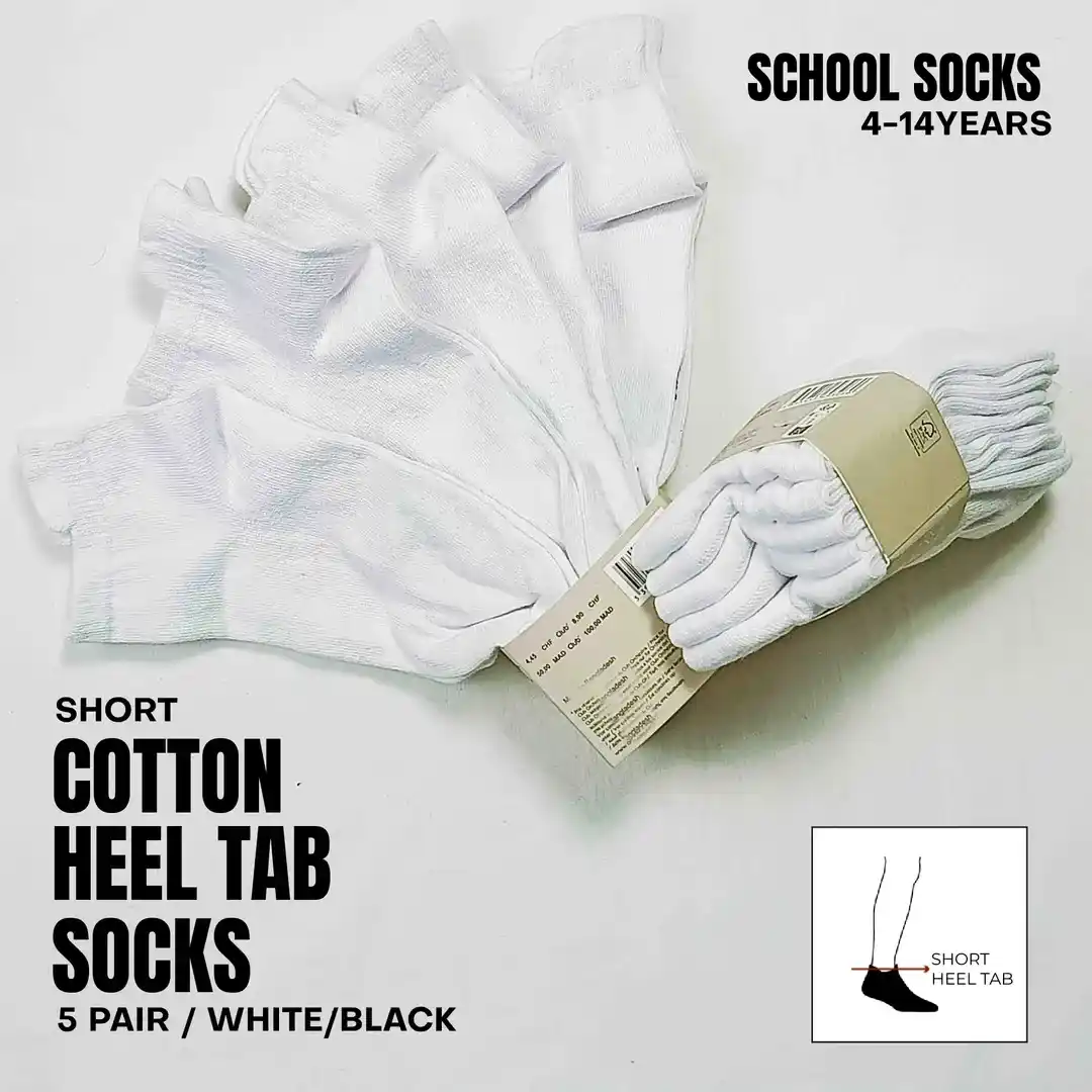 Kids everyday pull tab ankle cotton socks - 5 pair