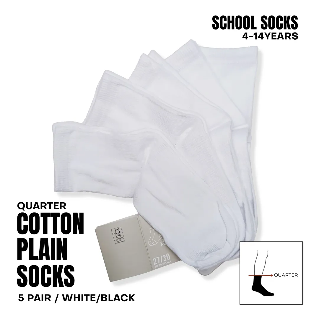 Durable Kids' Moisture-Wicking School Socks - 5 Pack