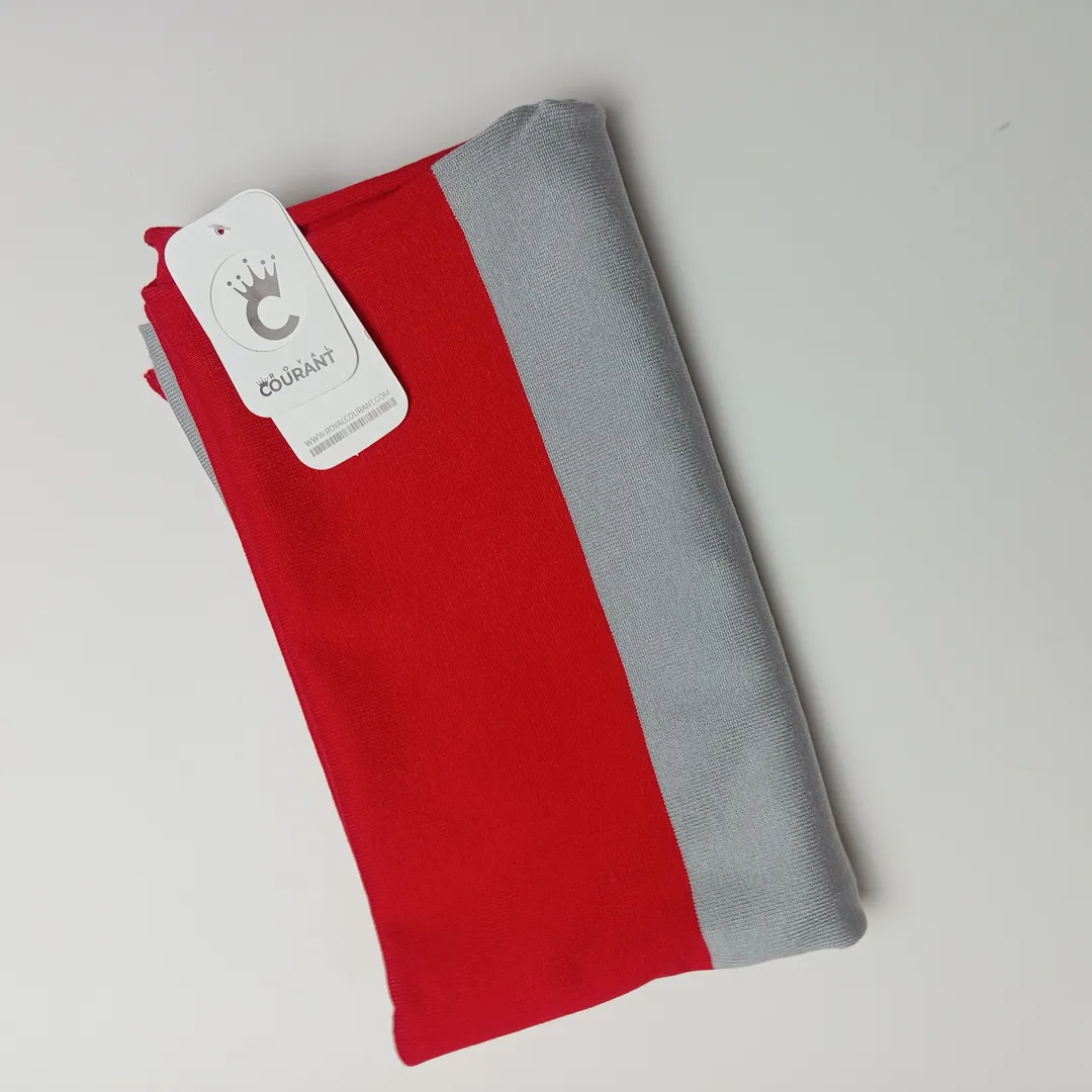Cozy Up in Style: Red-Grey Bicolor Poncho - Image 6