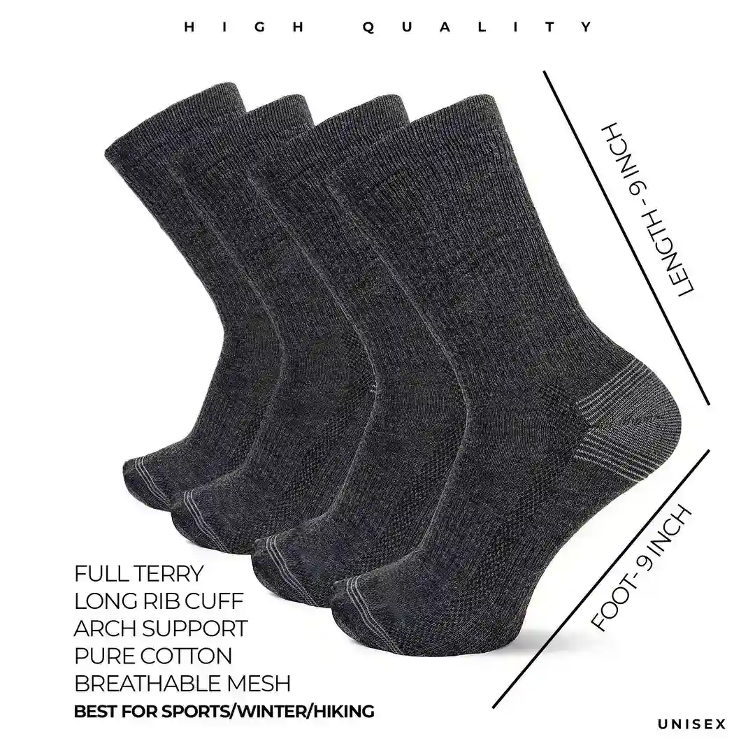 Snug & Stylish: Men's Full Terry Crew Socks (4-Pack) - Image 3