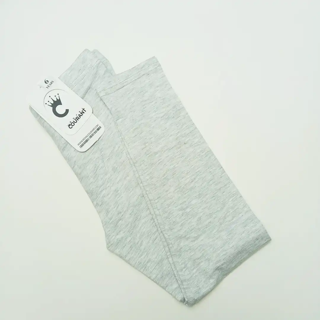 Girls' Essential Cotton Leggings - 2 pieces Grey - Image 2