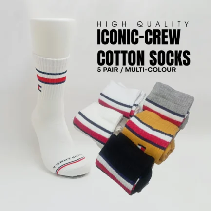 Men's Iconic Cotton Stretch Crew Socks - 5 Pack