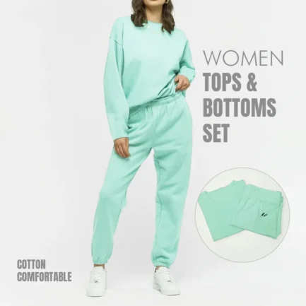 Women's Long Sleeve Mint Pest T-shirt & pajama 2-Piece Set