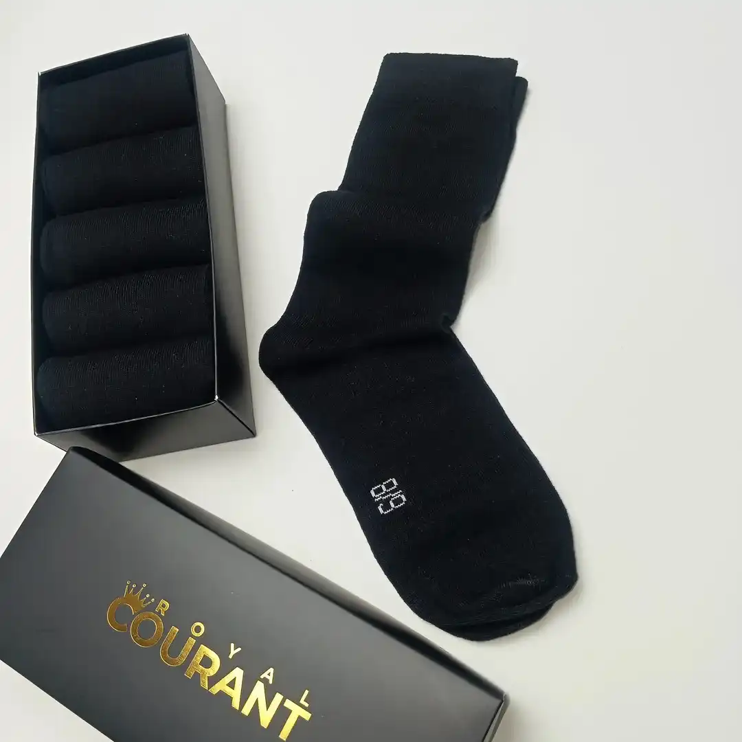 Everyday Black Cotton Socks: 5-Pair Pack for Women - Image 6