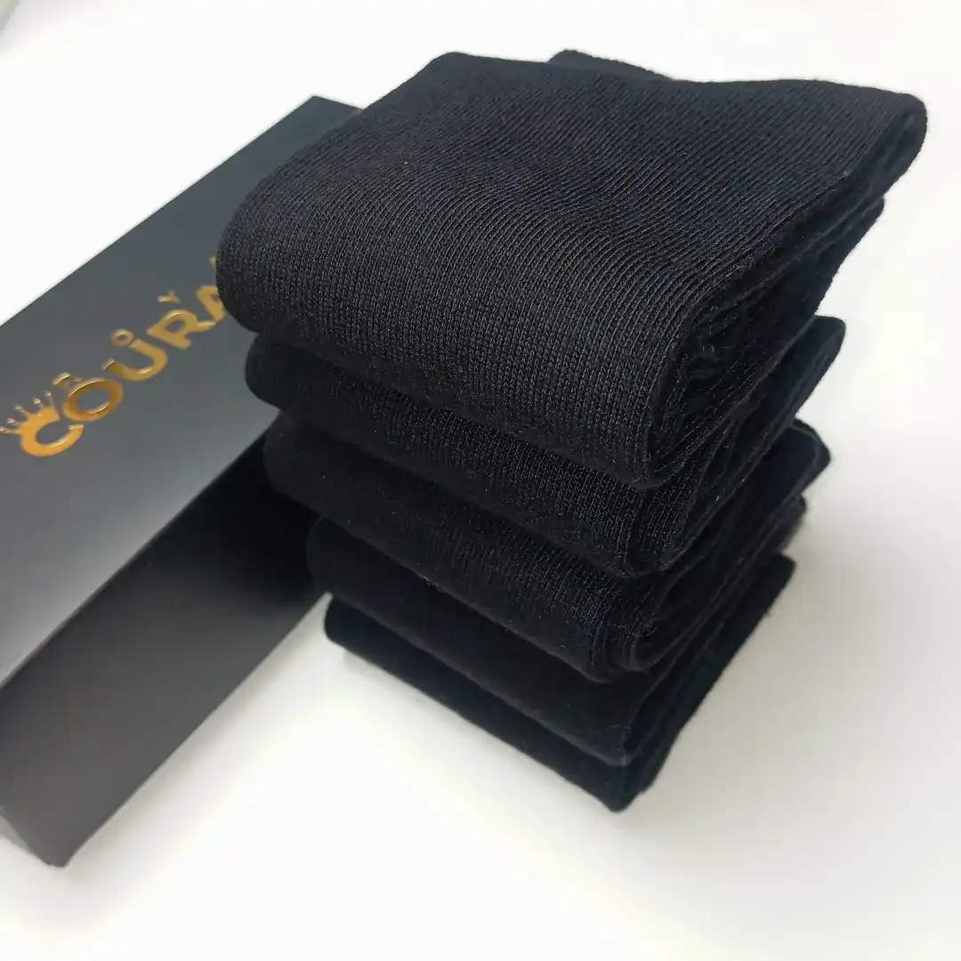 Everyday Black Cotton Socks: 5-Pair Pack for Women - Image 4