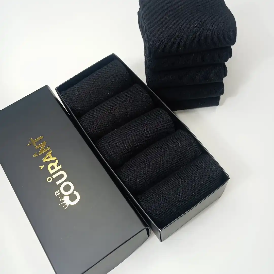 Everyday Black Cotton Socks: 5-Pair Pack for Women - Image 3