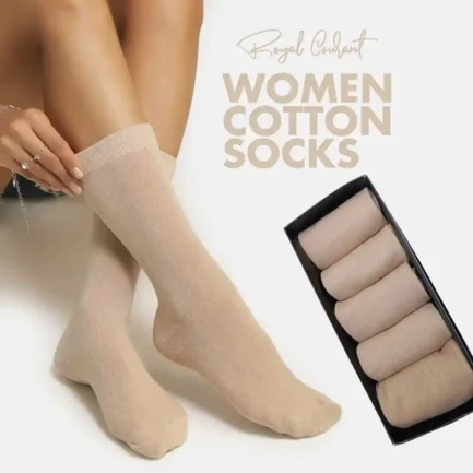 Premium Cotton Socks for Women - 5 Pairs, Versatile Wear