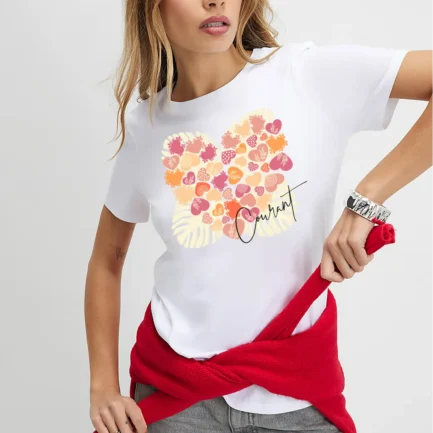 Women's heart Print Cotton T-shirts