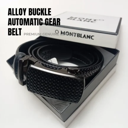 Men's Genuine Leather Alloy Buckle Automatic Gear Belt