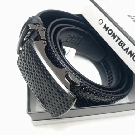 Alternative view of Men's Genuine Leather Alloy Buckle Automatic Gear Belt
