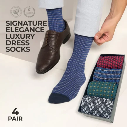 Signature Elegance: Pack of 4 Luxury Dress Socks