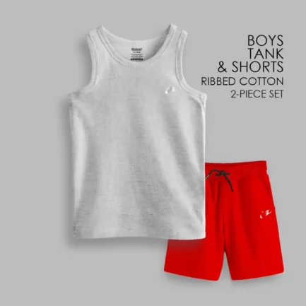 Boys Ribbed Tank Top and Shorts Set