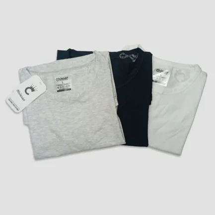 Alternative view of Women's Solid T-Shirt - Curved Hem-Short Sleeves- 3Pcs